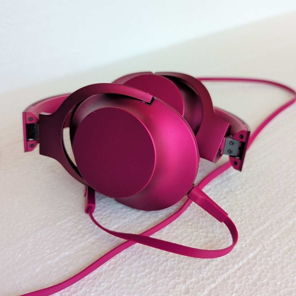 Rare Sony‎ MDR-100A Bordeaux Pink Wired Headphones Tested Working **Read** - Picture 6 of 12